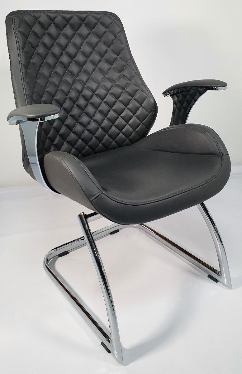 Specialising In Grey Leather Executive Visitors Chair - J1107C UK
