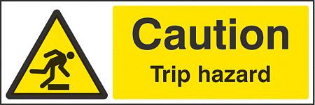 Caution trip hazard