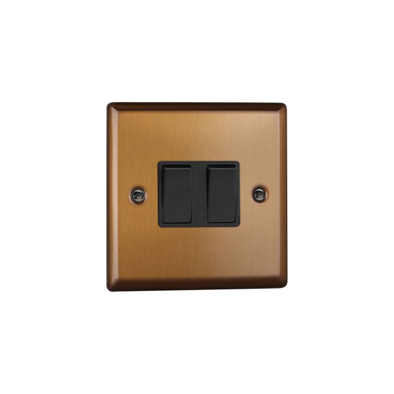 Varilight Urban 2G 10A Intermediate with Rocker Switch Brushed Bronze (Standard Plate)