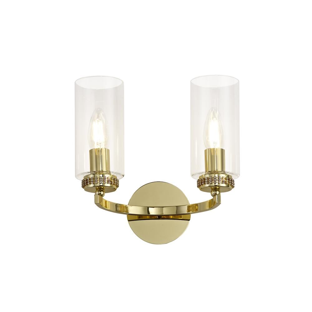 Luxuria Lei Wall Light Switched 2xE14 Polished Gold