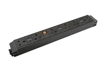 UDESK-PP-IFMS-UK6 6 Port Under Desk Power Pack - Individually fused - Master block power switch - WIE power Input