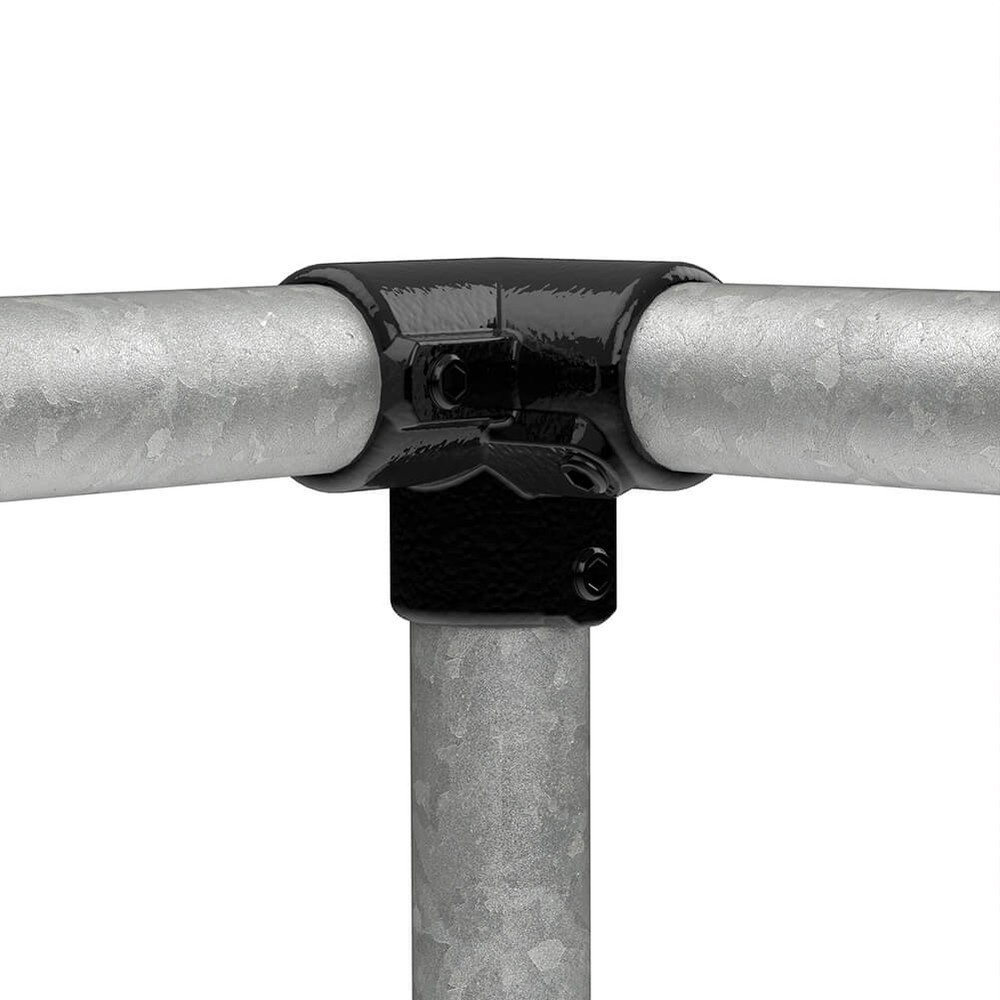 3 Way 90 Degree Elbow For 48.3mm Tube - Black Powder Coated