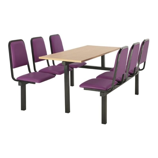 CU92 - 6-Seater Chester Canteen Unit - 1 Way Access, Purple, Beech