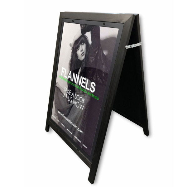 Dual A1 A-Frame Chalkboard With Poster Holder