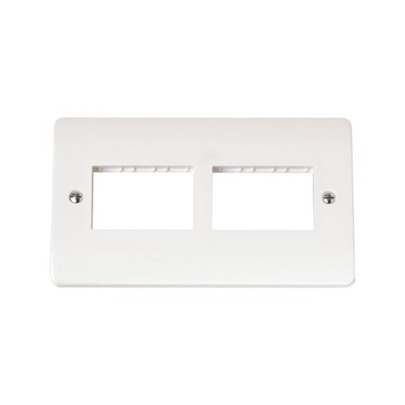 Click Twin Plate 2x3 Aperture Modular Switch Plate White PVC