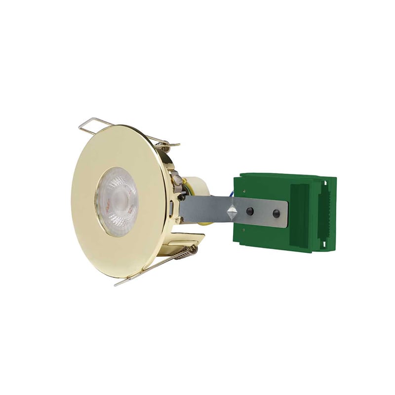 Firestay Protector Open Back Non-Integrated Fixed Downlight Brass