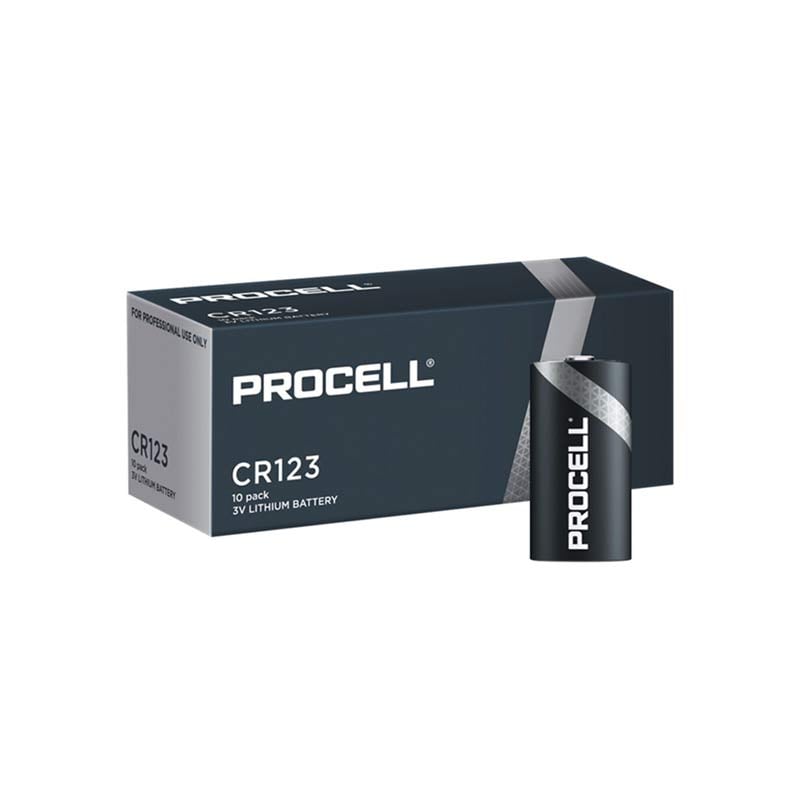 Duracell Procell CR123 Circular Lithium Battery 3V (Pack of 10)