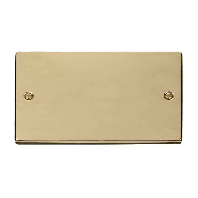 Click Deco Blank Plate 2 Gang Polished Brass