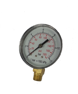 Pressure Gauge 3305/3 - 1/4&#34; 0-12 Bar Bottom Connection Dia 63