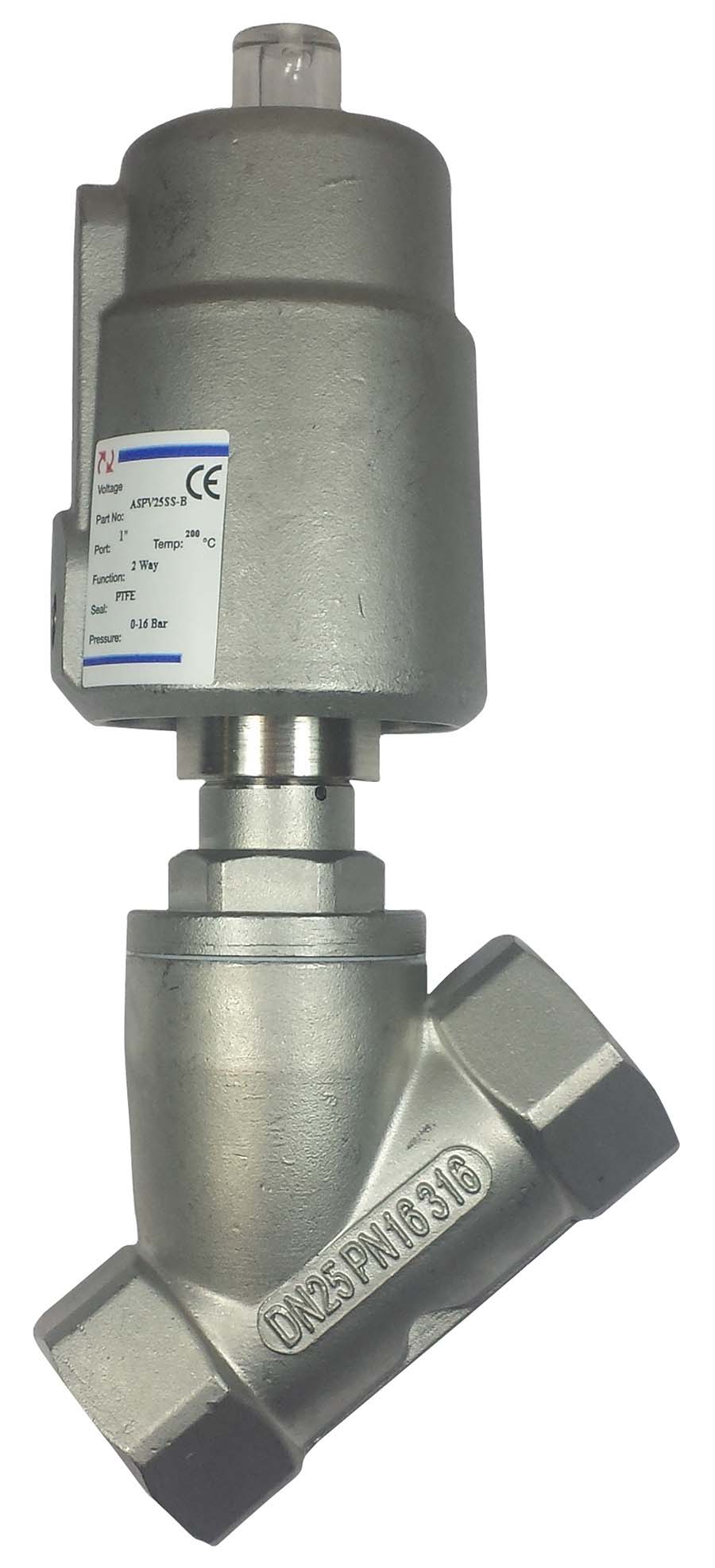 PARKAIR Stainless Steel Angle Seat Piston Valve