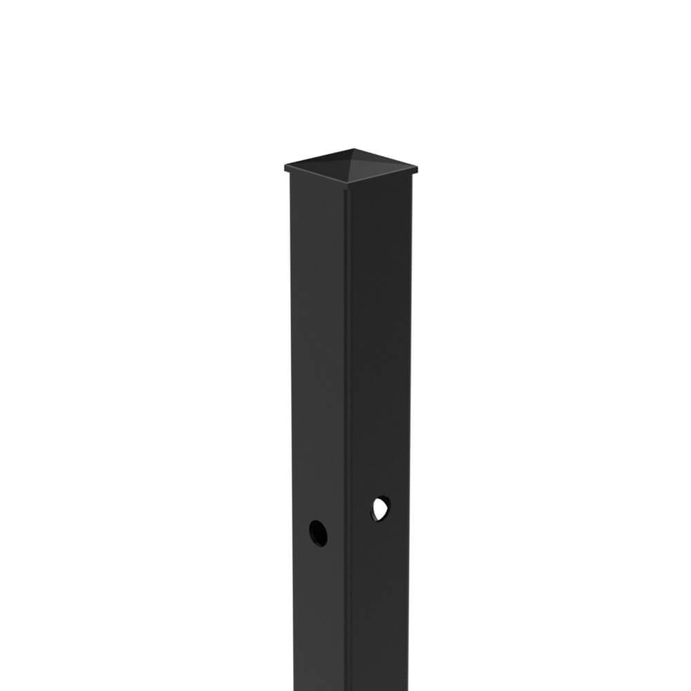 1200mm High Bolt Down Corner Post - No Cleats & Fittings - Black