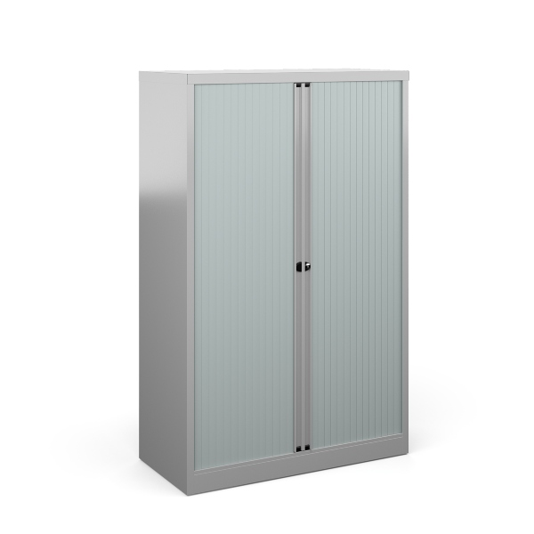 Bisley Systems Storage Tambour Cupboard 1570mm High - Silver