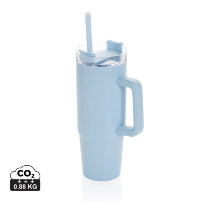 TANA RCS PLASTIC TUMBLER with Handle 900Ml in Light Blue.