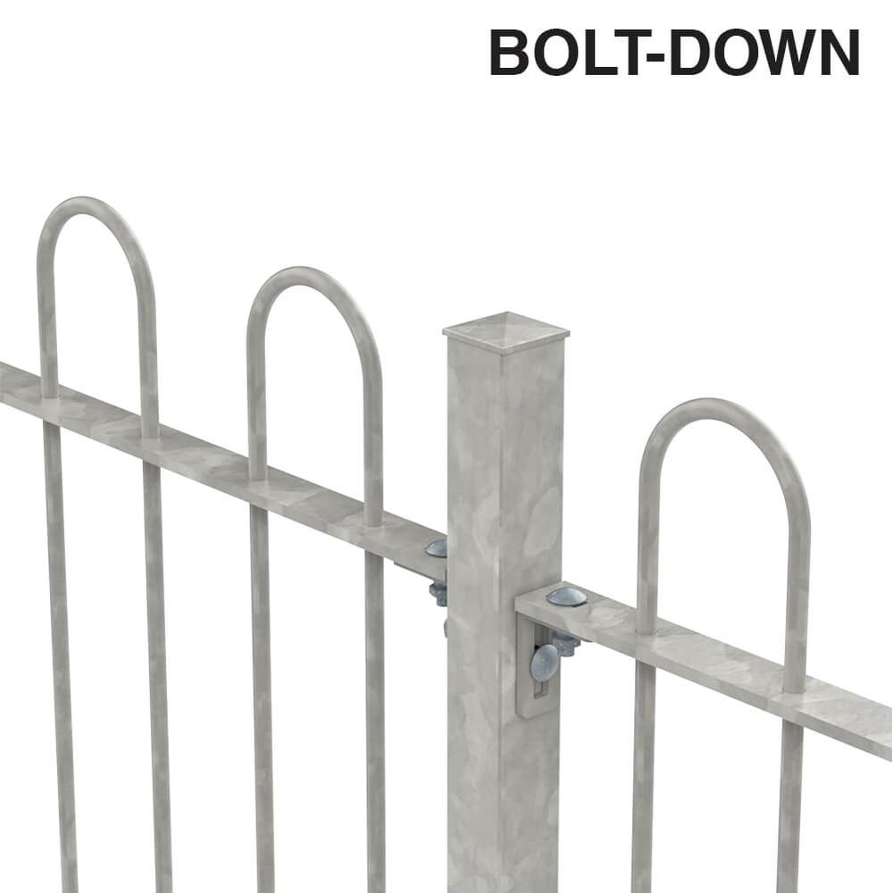 900mm Bow Top Bolt Down Fence p/m900mm x 12mm Bars - Galvanised