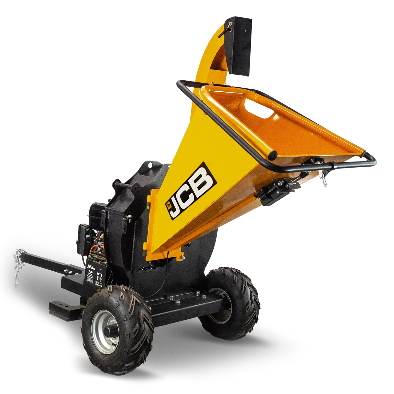 JCB 120mm / 4.72” Heavy-duty Petrol Wood Chipper 457cc, 15hp 4-Stroke, Electric Start 