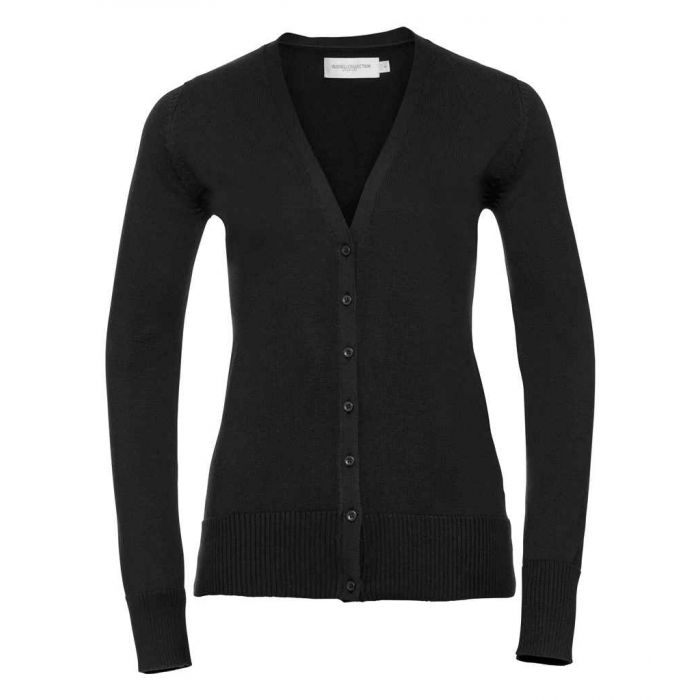 Russell Collection Ladies Cotton Acrylic V Neck Cardigan