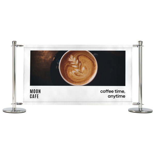 Coffee Time, Anytime - Pre-Designed Coffee Shop Cafe Barrier Banner