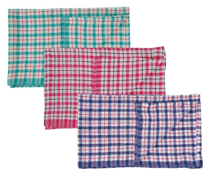 High Quality Tea Towels &#8211; Coloured Check pack of 10 For Schools
