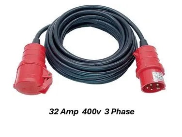 PEX-3P-32IND-10 10Mtr 32A 3 Phase 400V/415V CEE IND Extension Lead CEE Plug to Socket IP44 (IND309 3Phase)