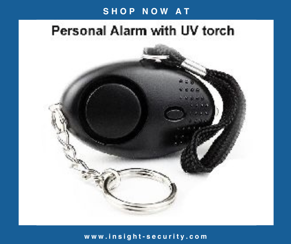 Mini Minder Alarm with UV Torch (140db) - Black Housing