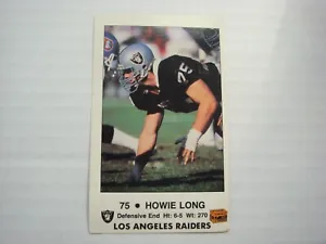 1985 La Raiders Fire Safety Card Set Howie Long No 3 /4 Cards