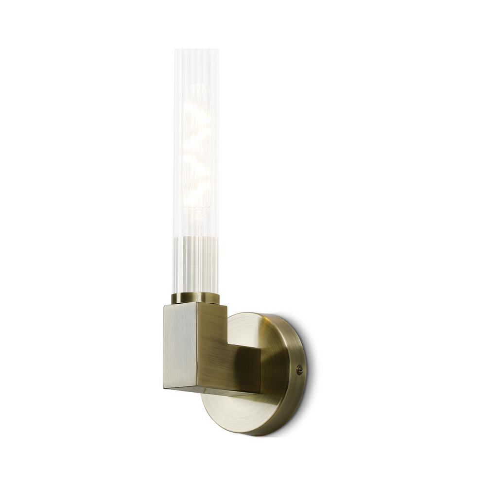 Luxuria Aero 1 Light Wall E27 IP44 Antique Brass