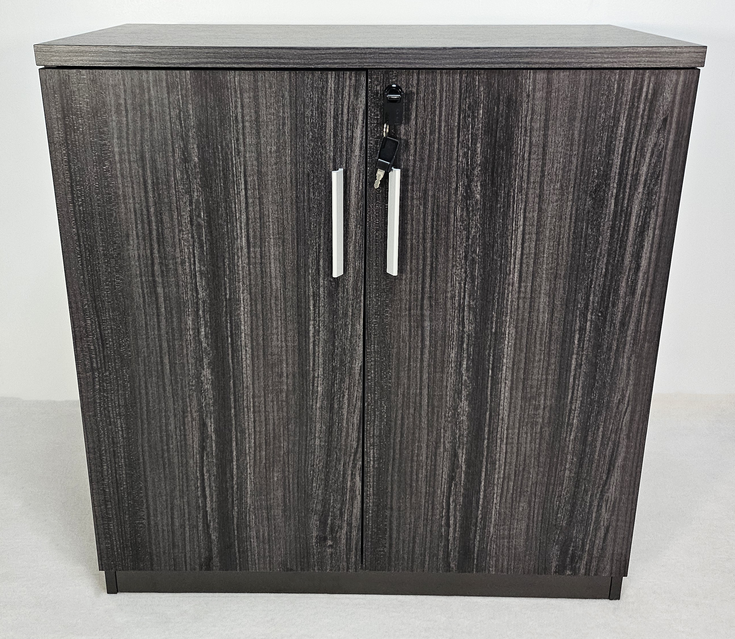 Specialising In Modern 800mm Wide Two Door Grey Oak Executive Office Cupboard - S0616-2DR-26 UK