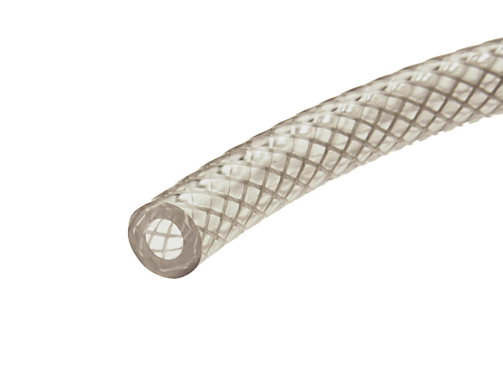 Clear Braided PVC Tube - 6mm ID x 12mm OD
