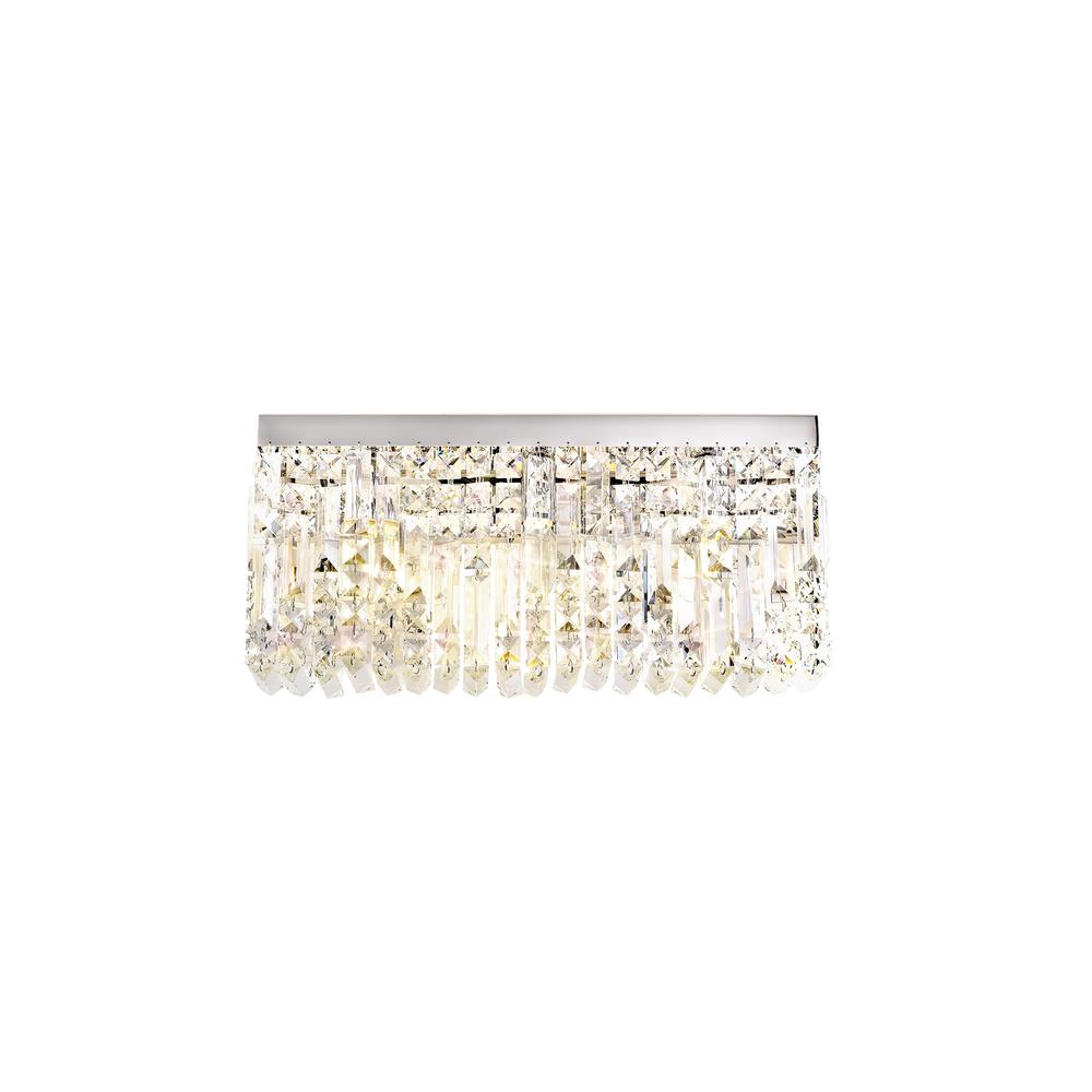 Luxuria Illumia 50x24cm Rectangular Large Wall Light 3 Light E14 Polished Chrome/Crystal