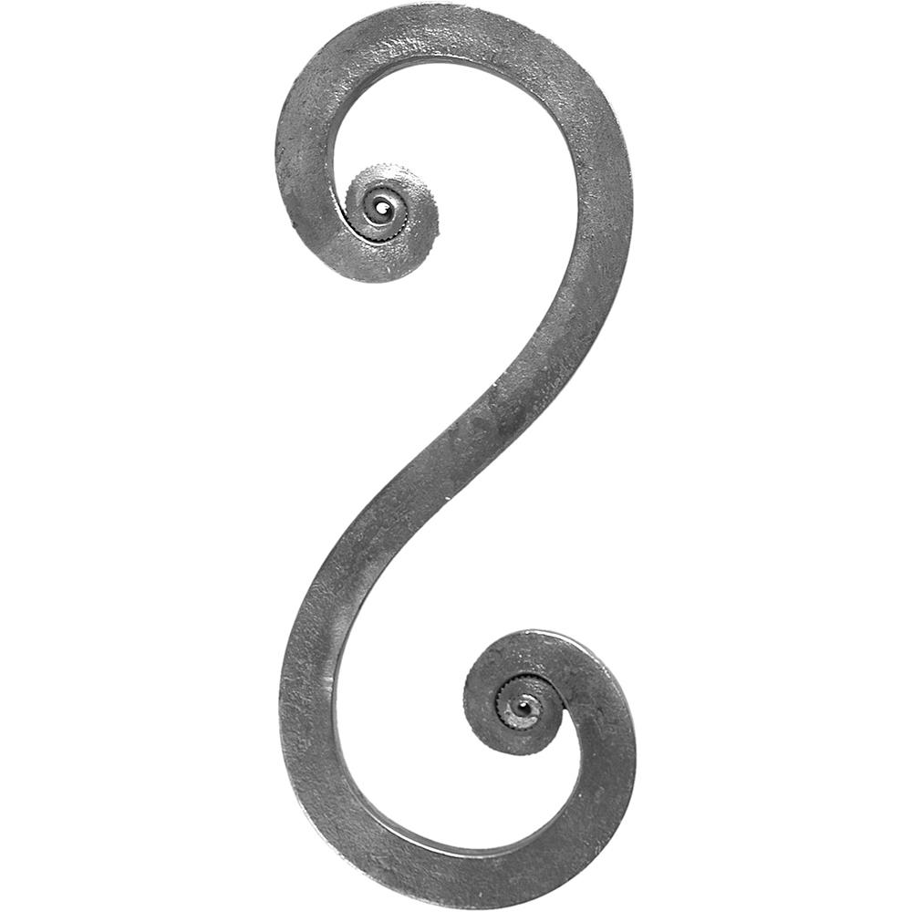S Scroll - Height 250 x Width 100mmSmooth - 16mm Square Bar