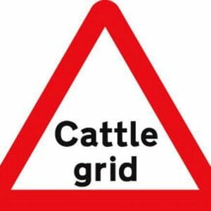 Cattle grid ahead class RA1 600mm tri