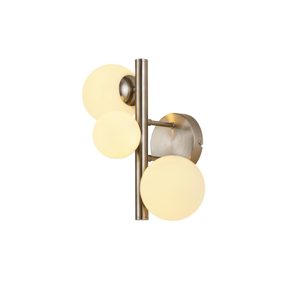 Luxuria Thorne Wall Light 3xG9 Satin Nickel Opal Glass