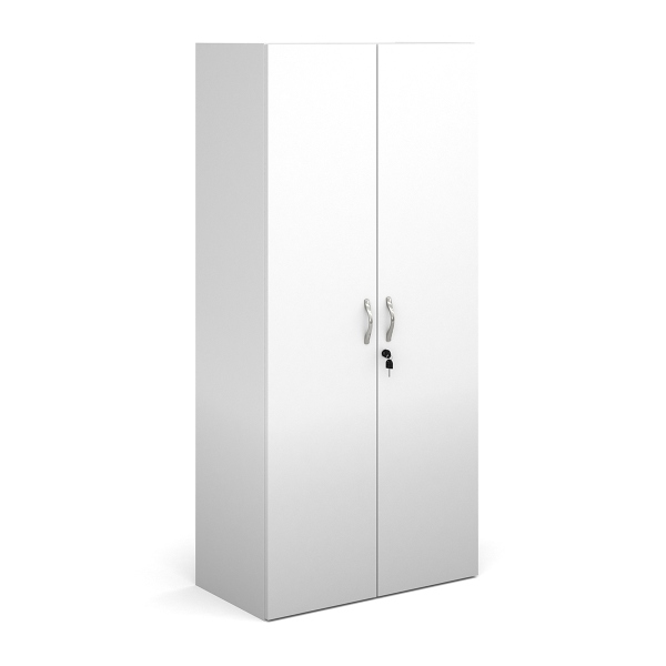 Contract Double Door Cupboard with 3 Shelves - White