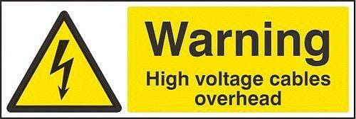 Warning high voltage cables overhead