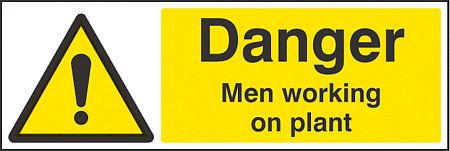 Danger men working on plant