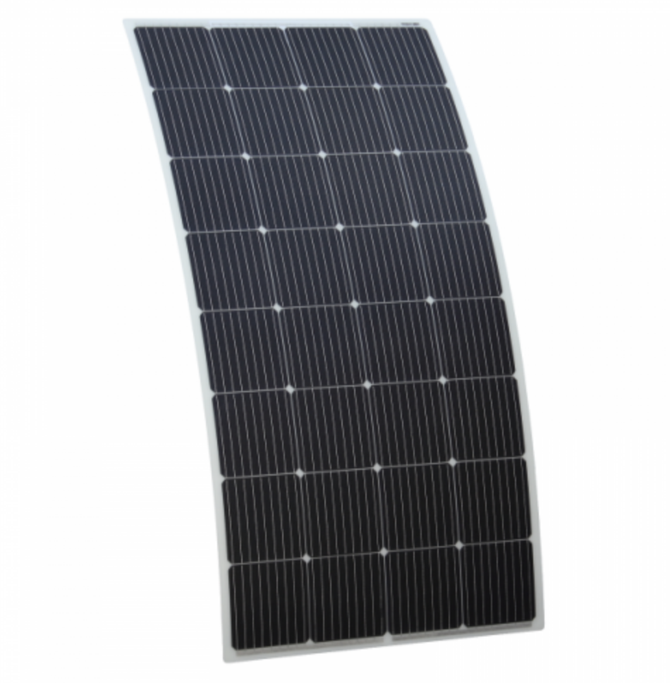 200W Semi-Flexible Fibreglass Solar Panel With A Round Rear Junction Box And 3M Cable, With Durable Etfe Coating