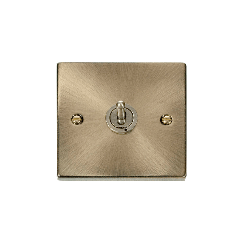 Click Deco 1 Gang 2 Way 10AX Toggle Switch Antique Brass