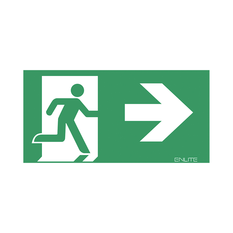 Aurora Left/Right PVC Emergency Exit Legend for EN-EMLED21 22 & 24