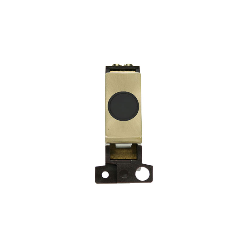 Click MiniGrid 20A Ingot Flex Outlet Module Satin Brass Insert Black