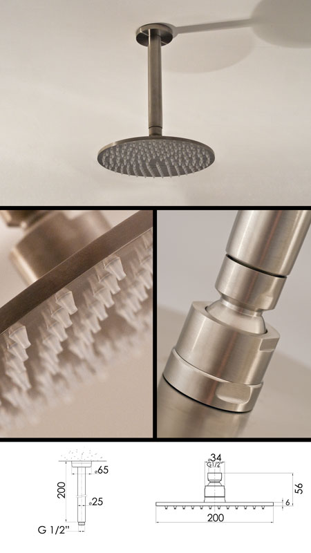 Stainless Steel Rain Ceiling Rain Shower Head (49K)