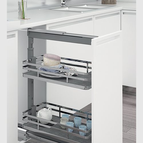 Sige Base Height Pull Out Larder Mercury Basket