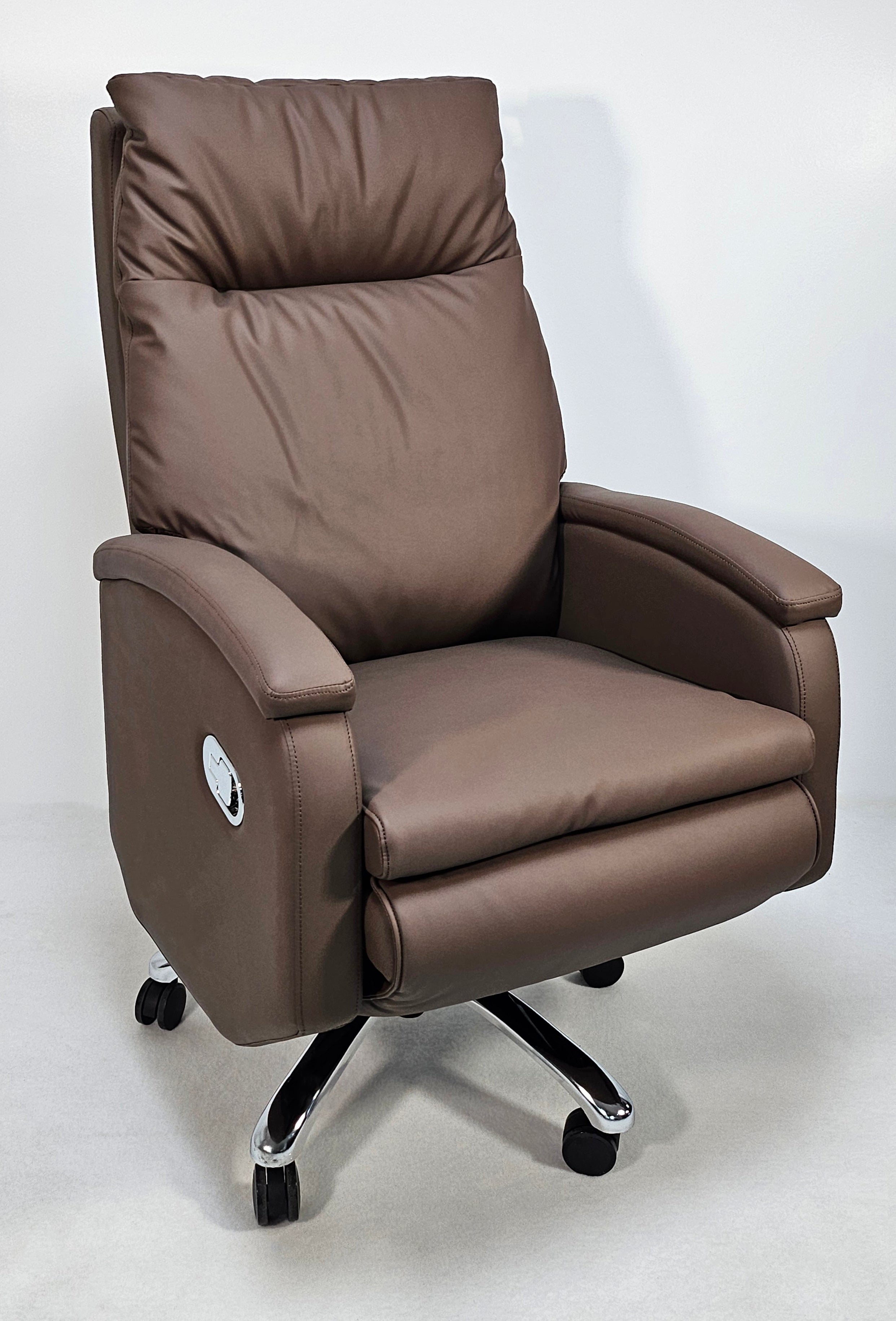 Full Reclining High Back Executive Office Chair in Brown Leather - H004 UK