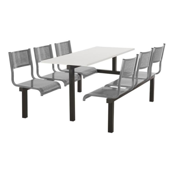 CU93 - 6-Seater Barrett Canteen Unit - 1 Way Access, Silver, White