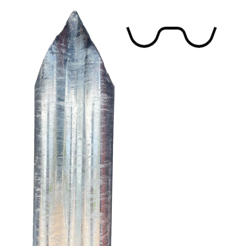 1.75m High W" Section Single Point PaleGalvanised  - 2.5mm Thick"
