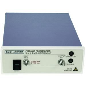 Com-Power PAM-840A Preamplifier, 18 GHz to 40 GHz, 40 dB Gain