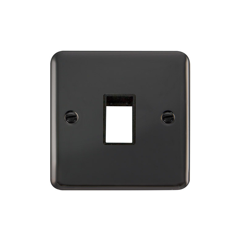 Click Deco Plus MiniGrid 1 Aperture Face Plate Black Nickel Black Inserts