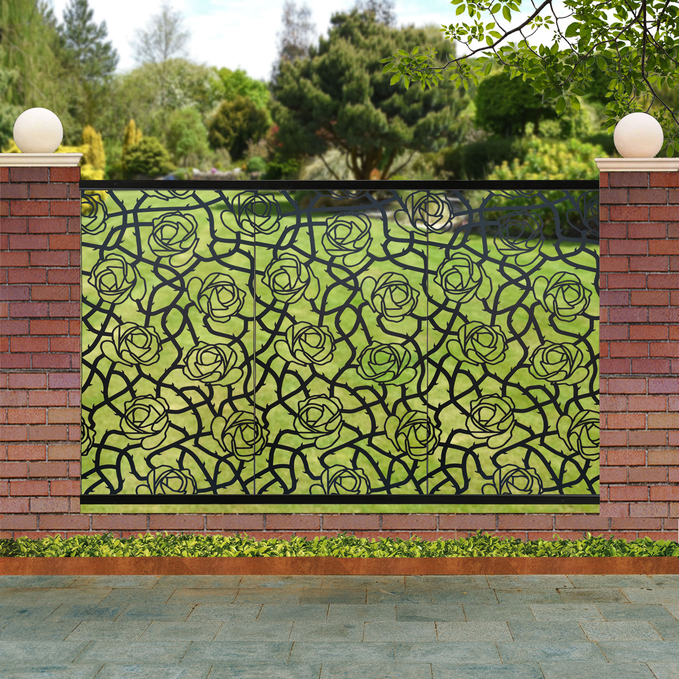 Black Entangled Garden Screens for Piers 