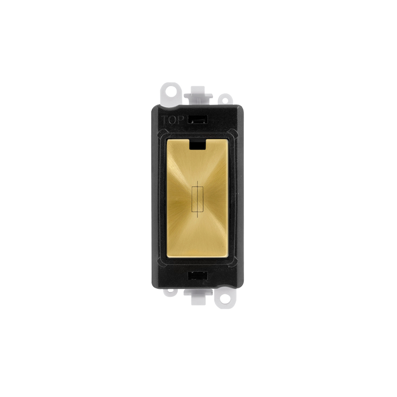 Click 20AX Satin Brass 13A Fused Module Insert Black