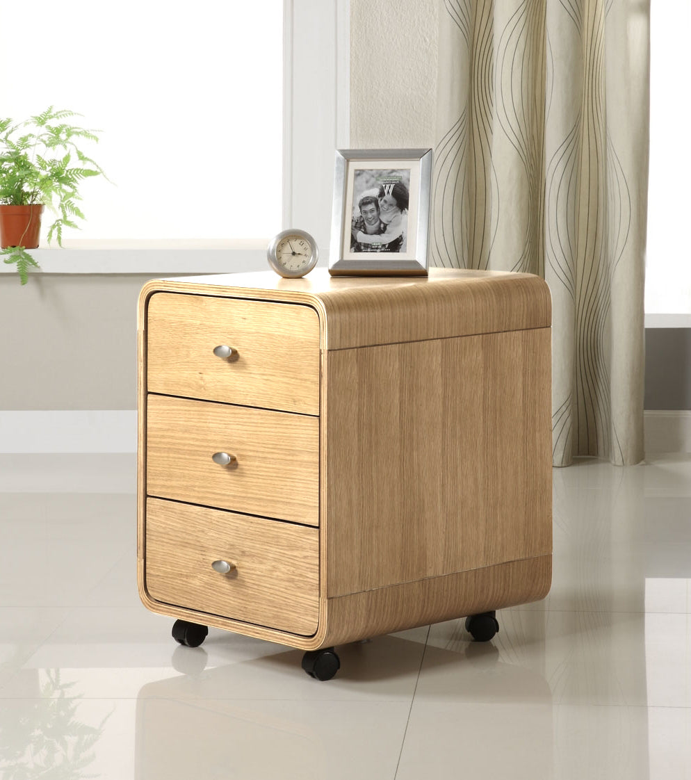 Providers Of Contemporary Mobile Three Drawer Pedestal in Oak - 440mm - PC201-3DRW Huddersfield