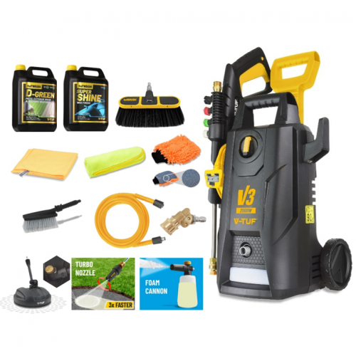 V-TUF V3-240 X2 2175psi 150Bar, 7.5L/min DIY Portable Electric Pressure Washer - Patio & Pro Car Wash Kit For Commercial Work In Newcastle Upon Tyne